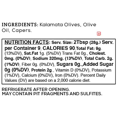 NEW! Kalamata Olive & Caper Spread 9 oz