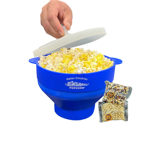 Silicon Microwave Popper Set - Blue